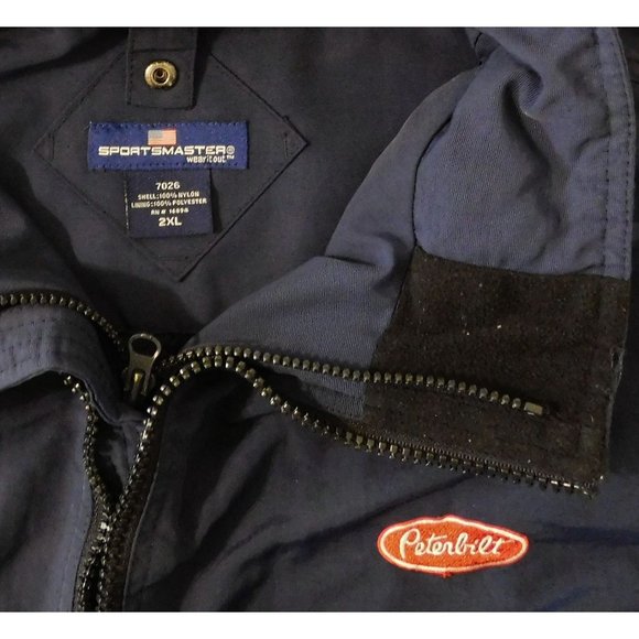 Peterbilt Jacket 2XL Blue Vented Hidden Hoodie Long Sleeve Sports Master - Picture 14 of 15